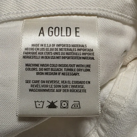 AGOLDE LOS ANGELES Premium Highrise Loose Fit White Distressed Jeans Sz. 28X29 - Picture 6 of 8